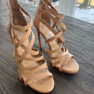 Jessica Simpson strappy tan heel